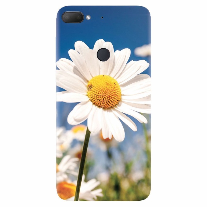 Силиконов кейс съвместим с Htc Desire 12 Plus, Маргаритки Полски цветя