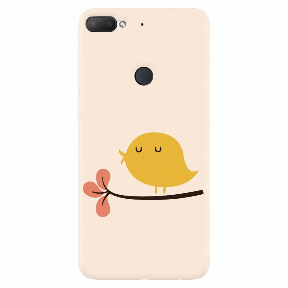 Husa silicon pentru Htc Desire 12 Plus, Flat Minimal Cute Bird Illustration