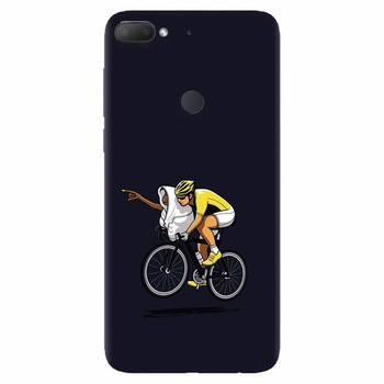 Husa silicon pentru Htc Desire 12 Plus, ET Riding Bike Funny Illustration Husa silicon pentru Htc Desire 12 Plus, ET Riding Bike Funny Illustration