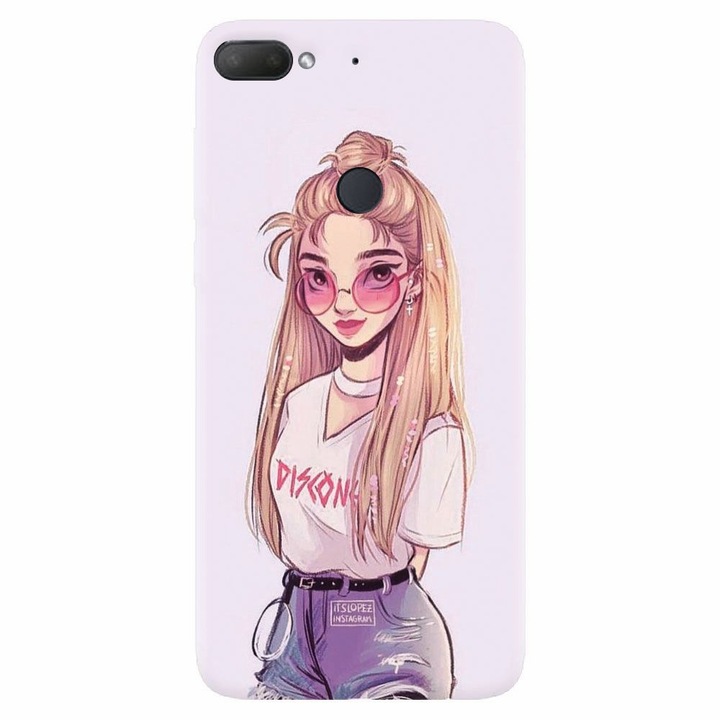 Силиконов калъф, съвместим с Htc Desire 12 Plus, Girl Look