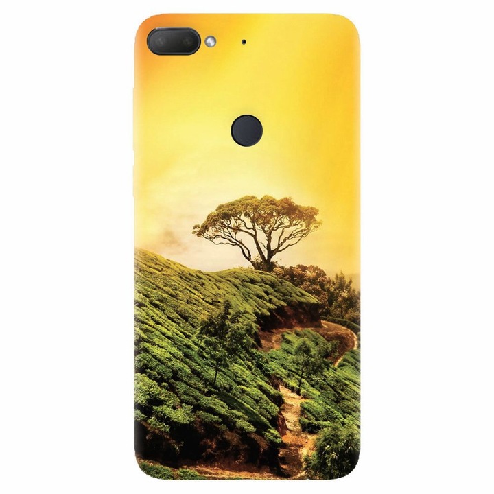 Силиконов калъф, съвместим с Htc Desire 12 Plus, Hill Top Tree Golden Light