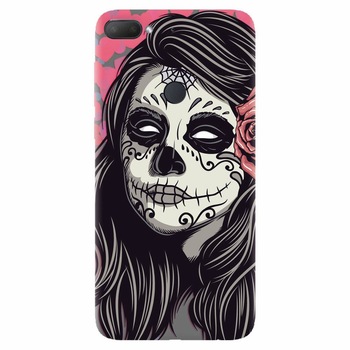 Husa silicon pentru Htc Desire 12 Plus, Mexican Girl Skull Husa silicon pentru Htc Desire 12 Plus, Mexican Girl Skull