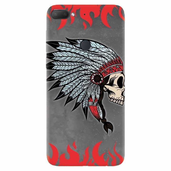 Силиконов кейс за Htc Desire 12 Plus Череп на индианец