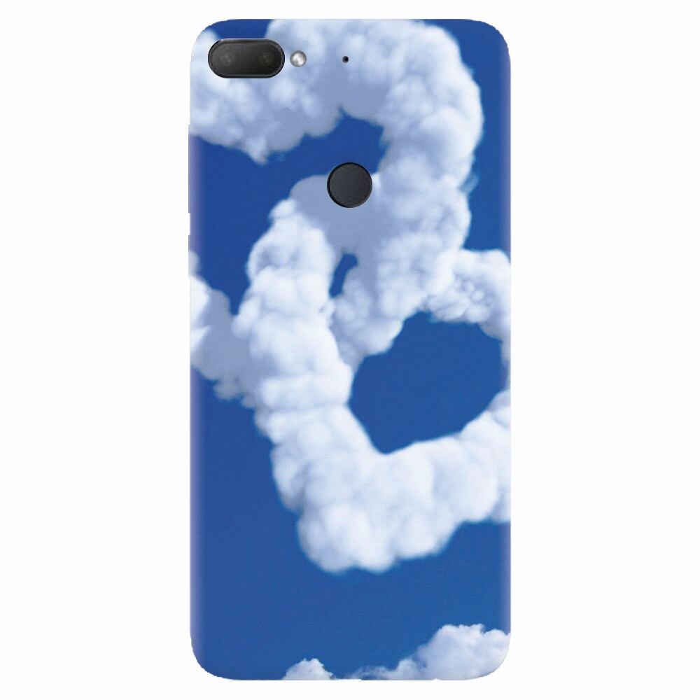 Husa silicon pentru Htc Desire 12 Plus, Heart Shaped Clouds Blue Sky