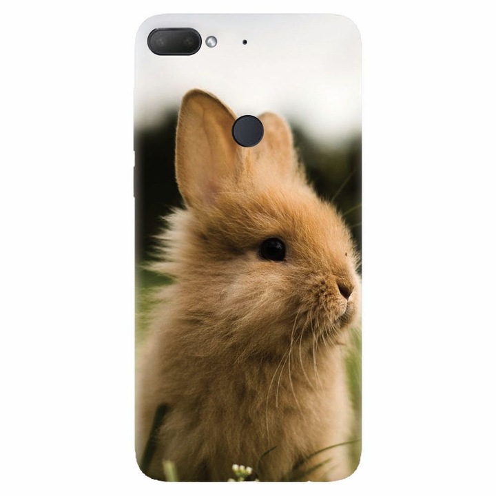Силиконов капак, съвместим с Htc Desire 12 Plus, Cute Rabbit In Grass