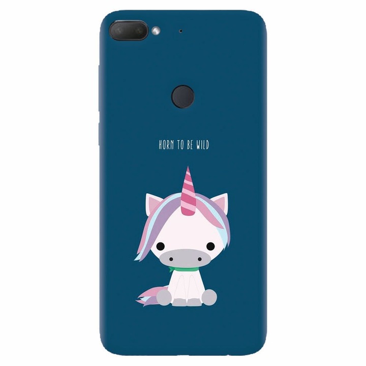 Силиконов калъф за Htc Desire 12 Plus, Horn To Be Wild Cute Unicorn