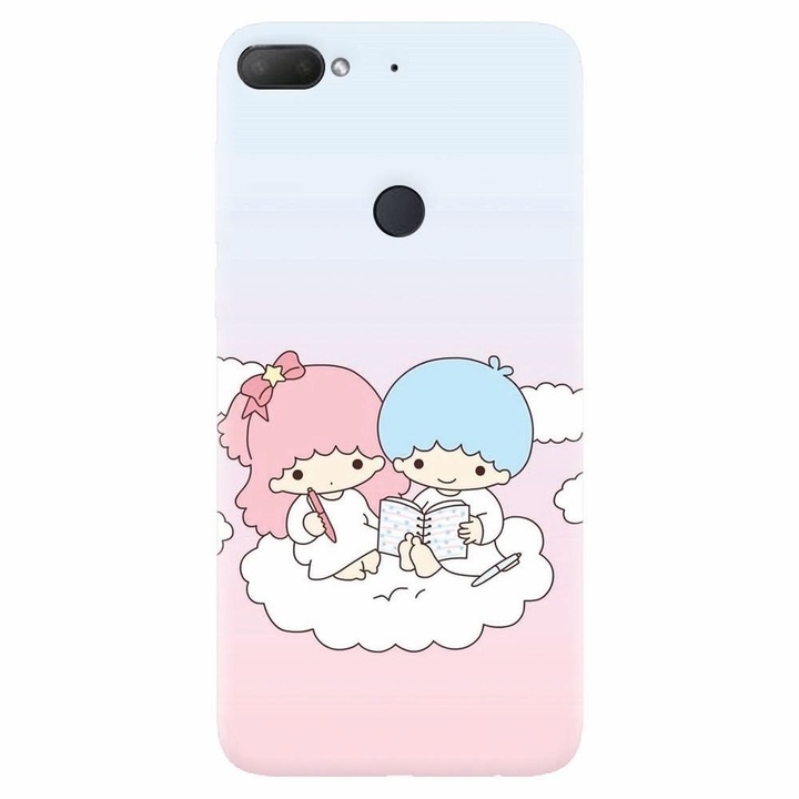 Силиконов калъф, съвместим с Htc Desire 12 Plus, Little Twins On Cloud