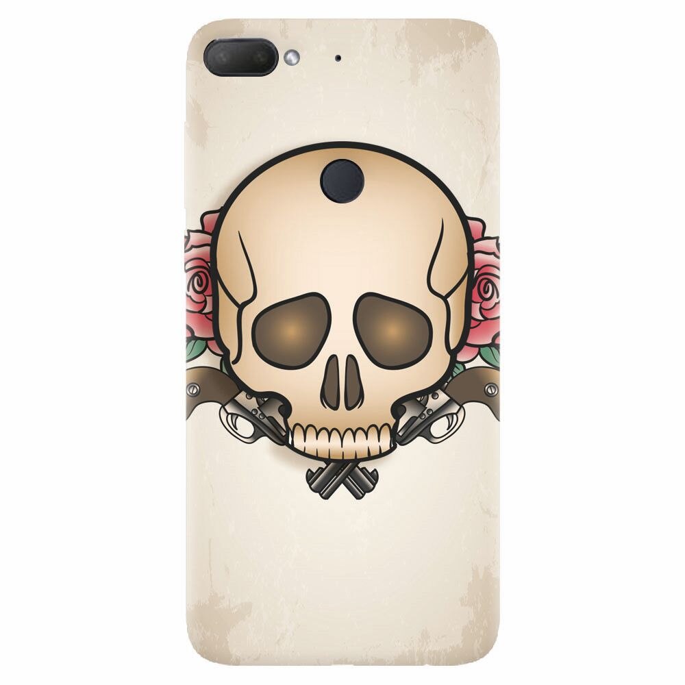 Husa silicon pentru Htc Desire 12 Plus, Skulls And Roses