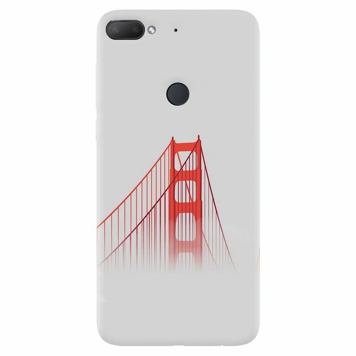 Силиконов капак, съвместим с Htc Desire 12 Plus, Red Bridge In Clouds