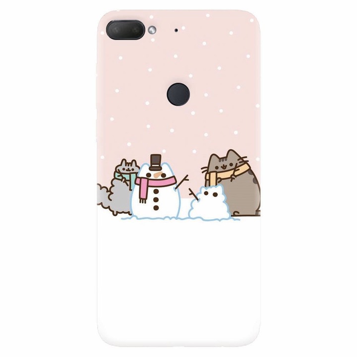 Силиконов калъф съвместим с Htc Desire 12 Plus, Cat And Snowman