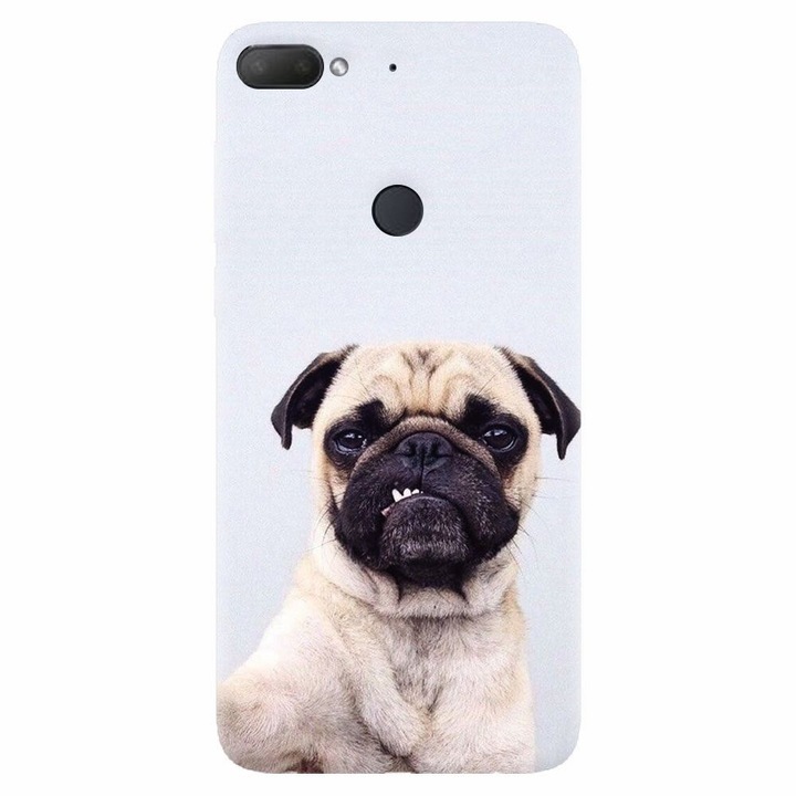 Силиконов капак, съвместим с Htc Desire 12 Plus, Simple Pug Selfie