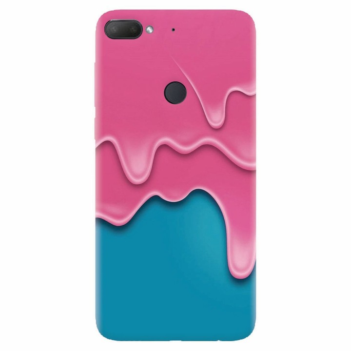 Силиконов капак, съвместим с Htc Desire 12 Plus, Pink Liquid Dripping