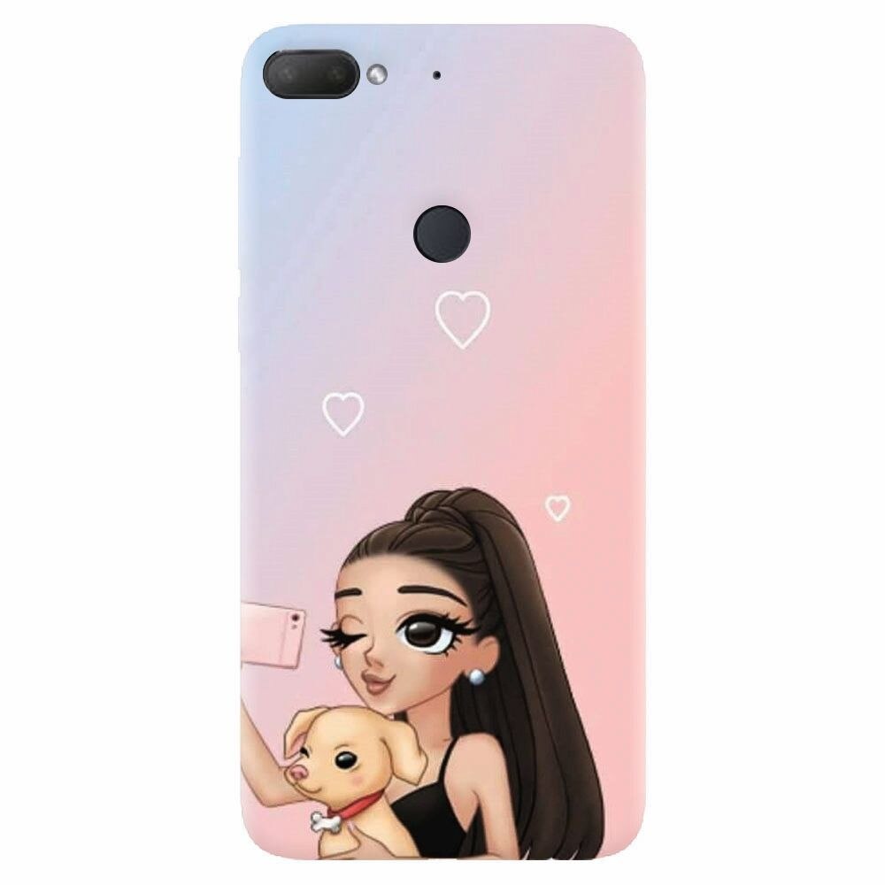 Husa silicon pentru Htc Desire 12 Plus, Selfie With Sweet Dog