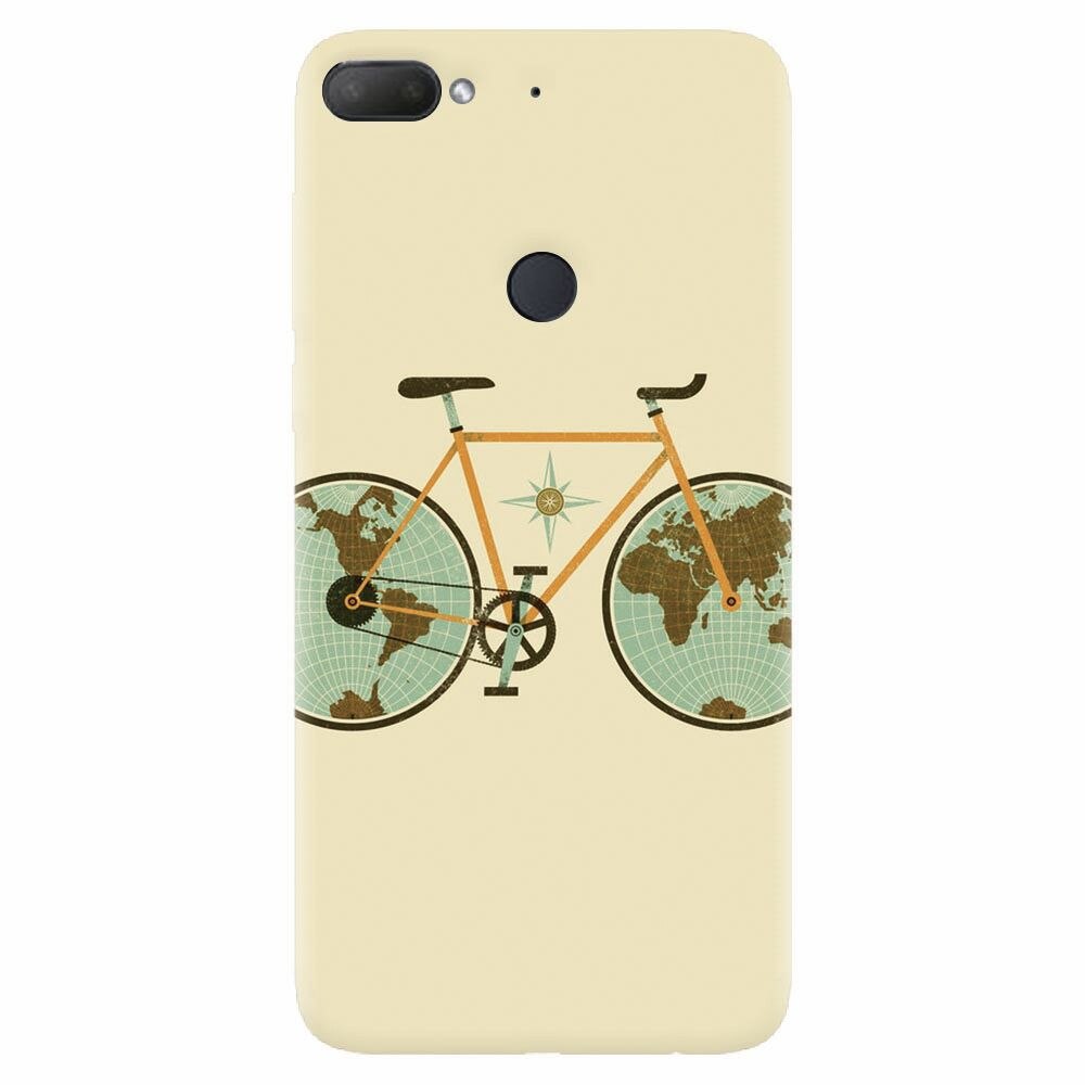 Husa silicon pentru Htc Desire 12 Plus, Retro Bicycle Illustration