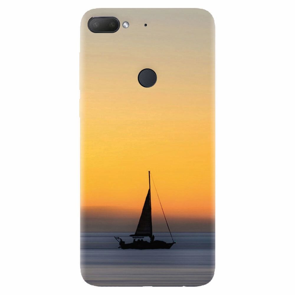 Husa silicon pentru Htc Desire 12 Plus, Wind Sail Boat Ocean Sunset
