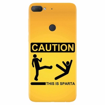 Husa silicon pentru Htc Desire 12 Plus, This Is Sparta Funny Illustration Husa silicon pentru Htc Desire 12 Plus, This Is Sparta Funny Illustration