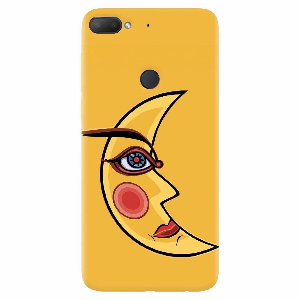 Husa silicon pentru Htc Desire 12 Plus, Yellow Moon