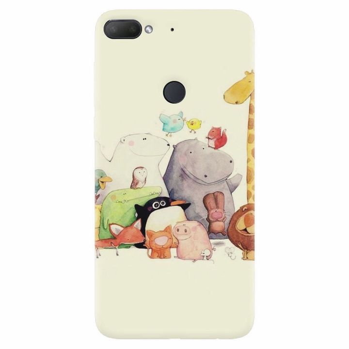 Силиконов капак, съвместим с Htc Desire 12 Plus, Сладки анимационни животни