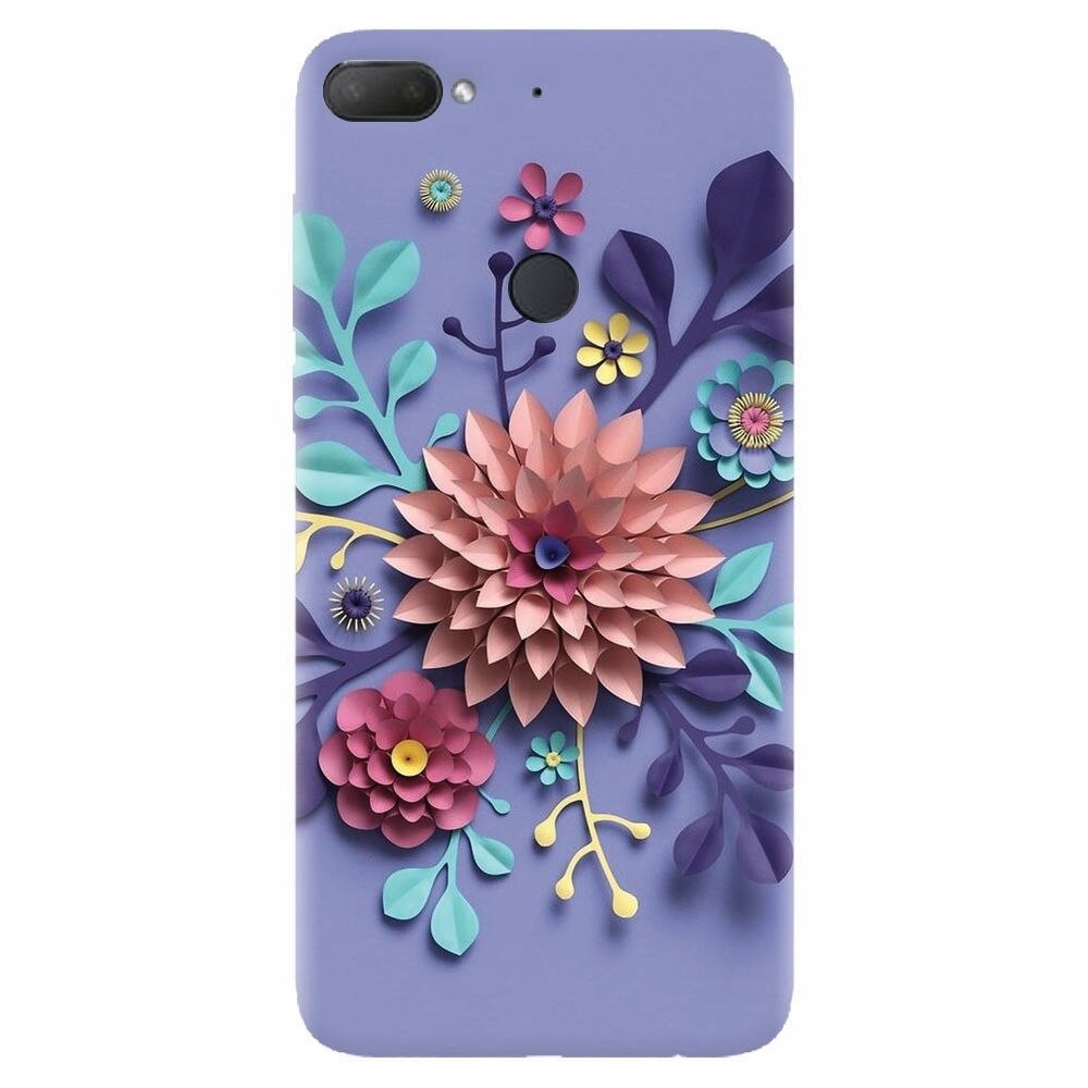 Husa silicon pentru Htc Desire 12 Plus, Flower Artwork
