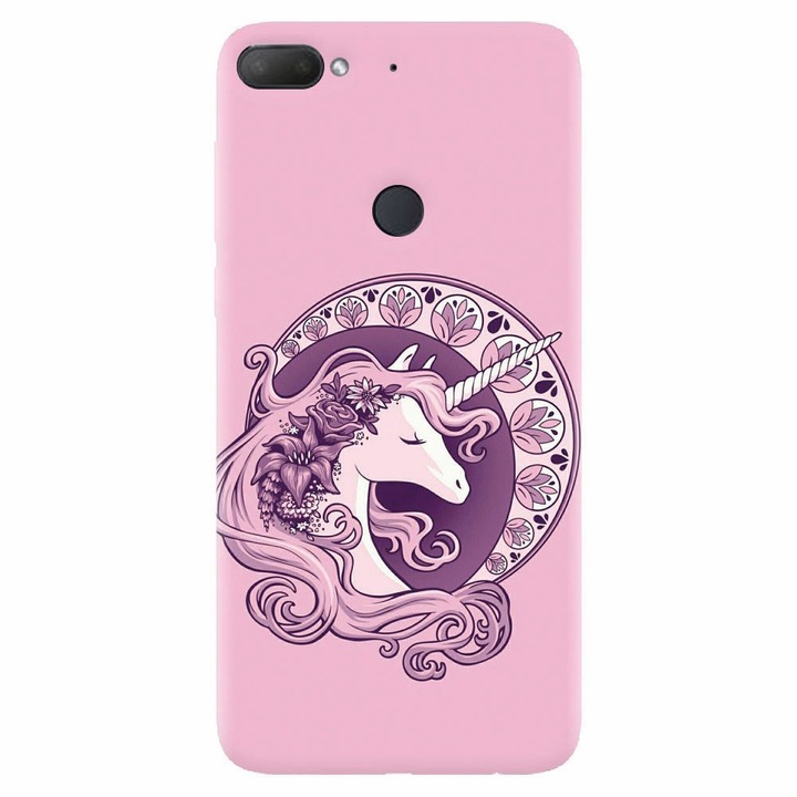 Силиконов кейс съвместим с Htc Desire 12 Plus, Purple Unicorn