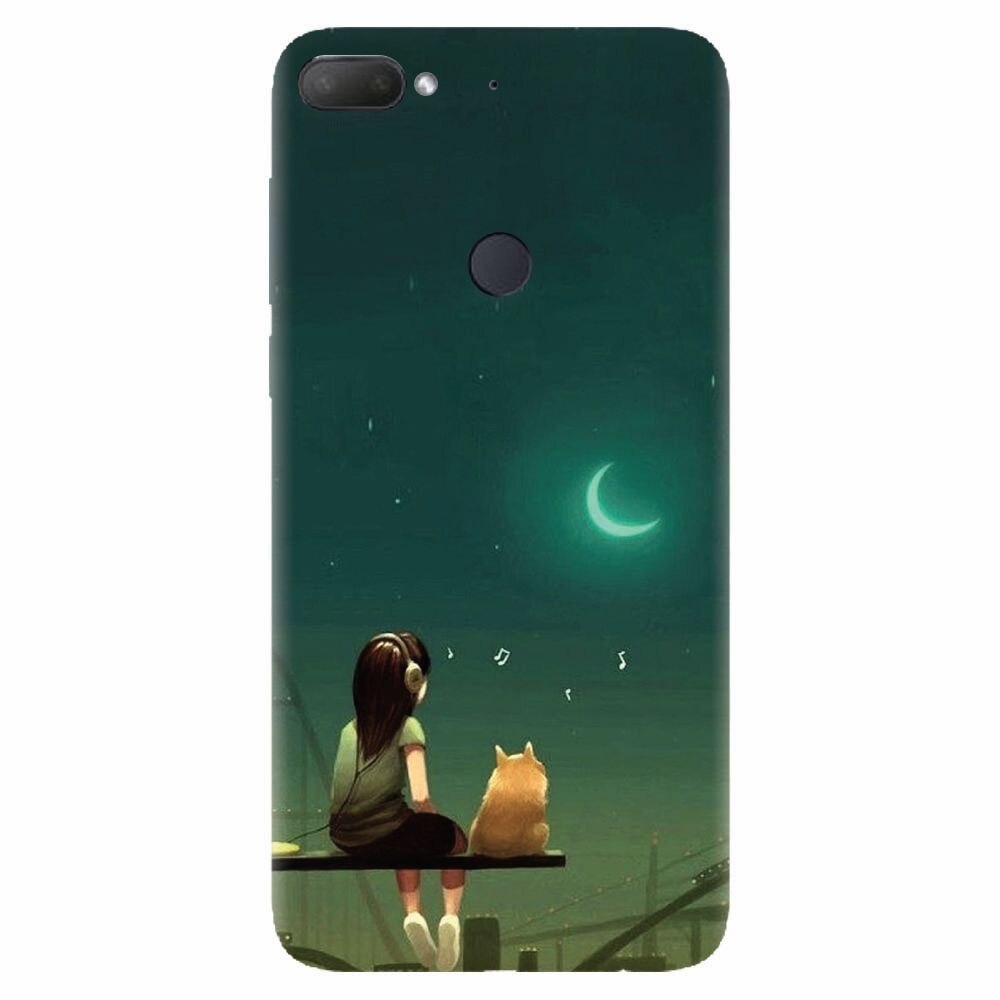 Husa silicon pentru Htc Desire 12 Plus, Cat And Girl