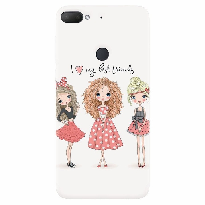 Силиконов калъф, съвместим с Htc Desire 12 Plus, I Love My Best Friends