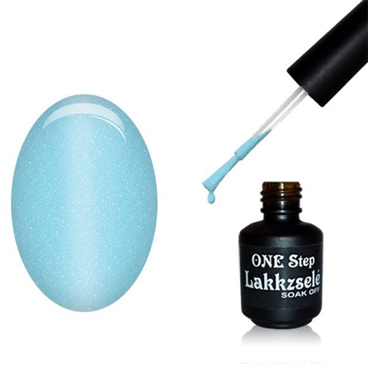 Oja semipermanenta One Step, MoonbasaNails, 168 Glitter spring blue, 5 ml