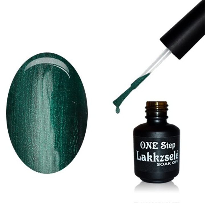 Oja semipermanenta One Step, MoonbasaNails, 045 Glitter leaf green, 5 ml