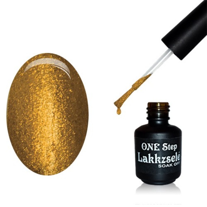 Oja semipermanenta One Step, MoonbasaNails, 040 Glitter gold, 5 ml