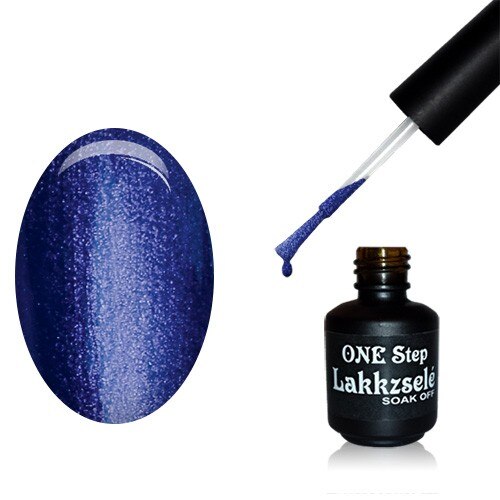 Oja semipermanenta One Step, MoonbasaNails, 023 Glitter dark blue, 5 ml