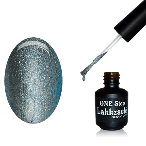 Oja semipermanenta One Step, MoonbasaNails, 020 Colored glitter graphite gray, 5 ml