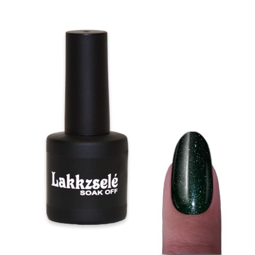 Gel polish semipermanent unghii MoonbasaNails #294, Sidefat, Cu sclipici, Verde inchis, 6 ml
