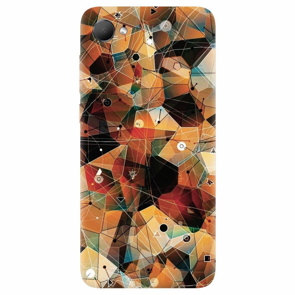 Husa silicon pentru Htc Desire 12, Abstract Triangles Connected Lines