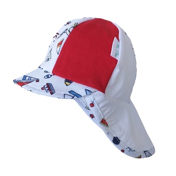 Sapca de vara Mic Pitic tema marina cu protectie pentru ceafa, alb, Alb Sapca de vara Mic Pitic tema marina cu protectie pentru ceafa, alb, Alb