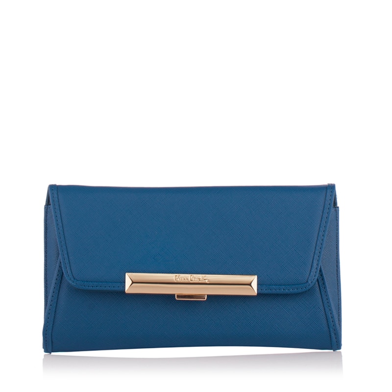 Geanta de piele naturala, Pierre Cardin - Coquette, albastra