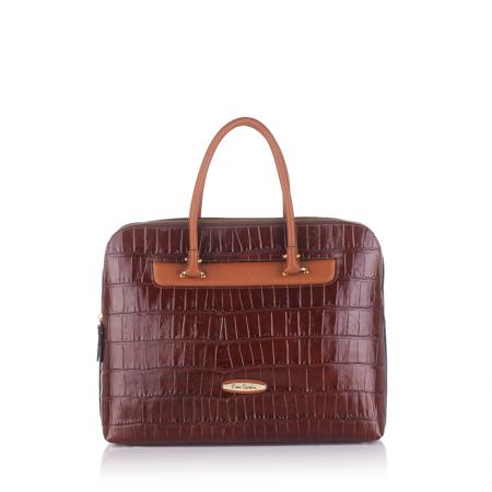 Geanta de piele naturala, Pierre Cardin -Cocco Business, rosu