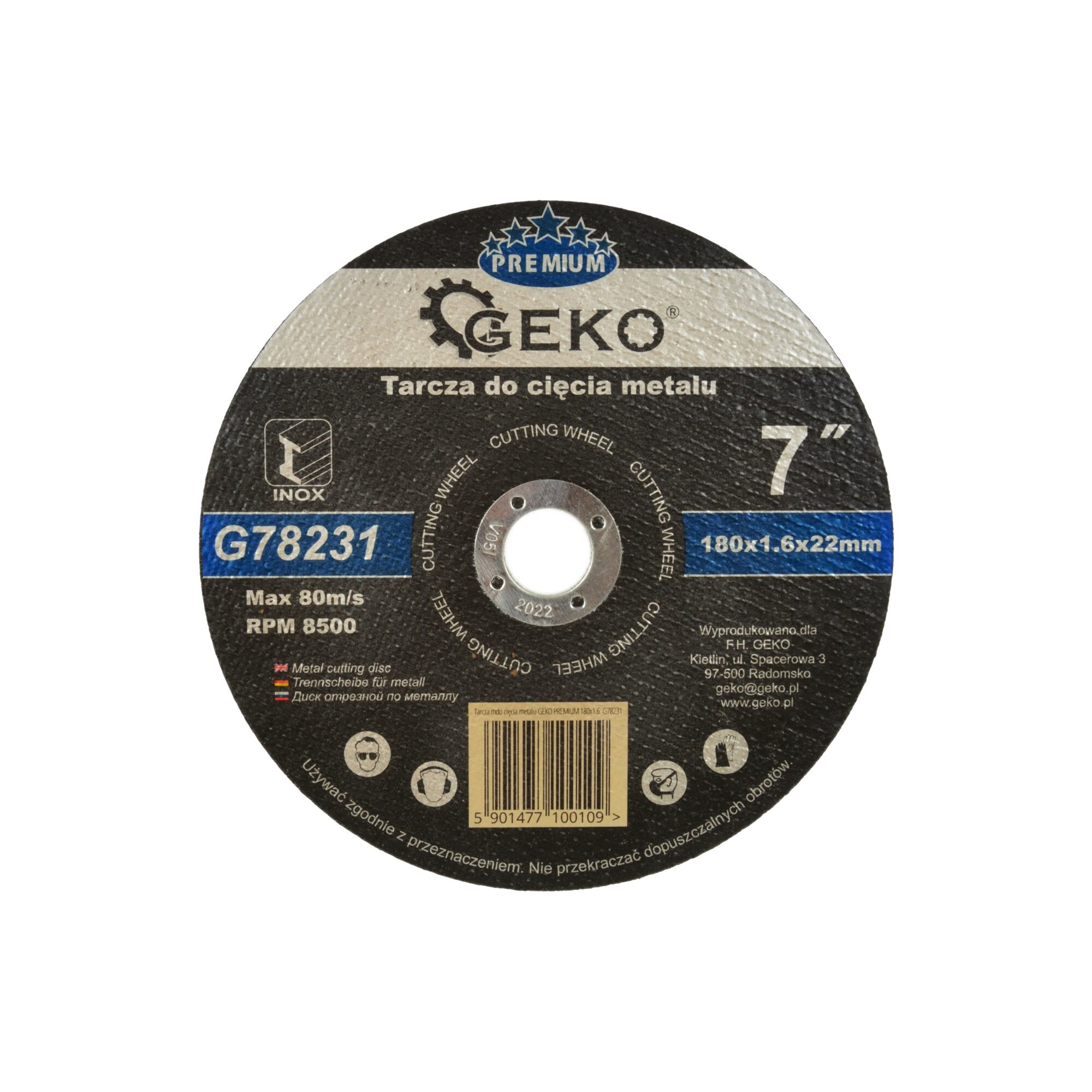 Disc pentru metal 180mm, GEKO PREMIUM G78231