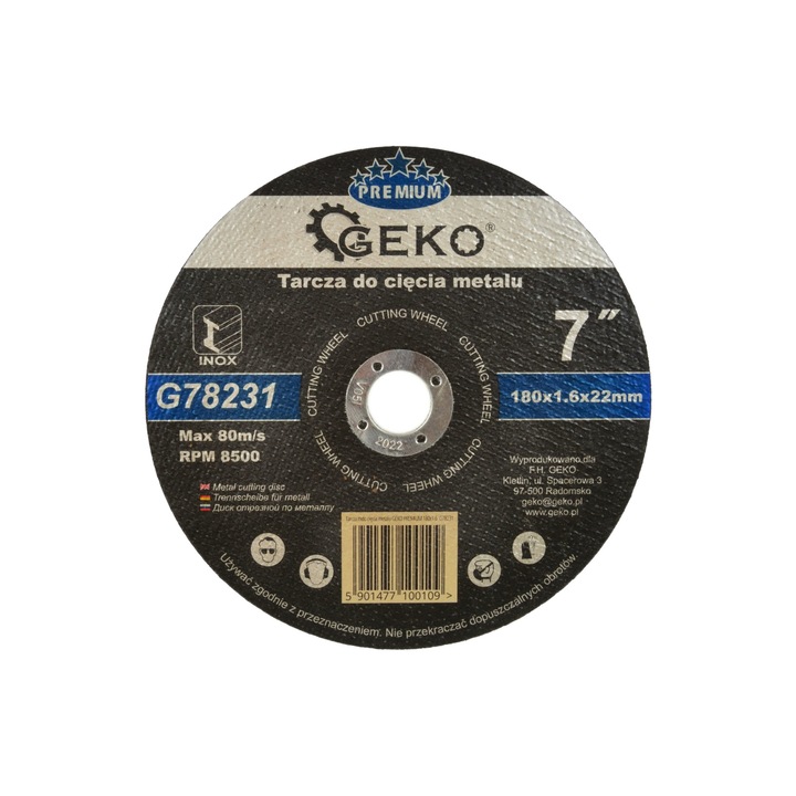 Disc pentru metal 180mm, GEKO PREMIUM G78231