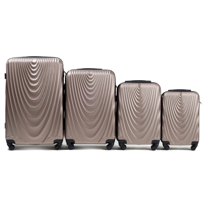 WINGS tágas luxus kabin bőrönd 4 db-os szett, Pezsgő, 304-4 KPL CHAMPAGNE