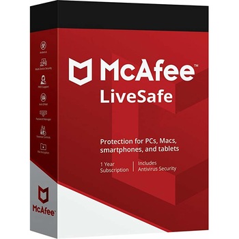 Antivirus McAfee LiveSafe Unlimited Devices, 1 Year, Licenta Electronica Antivirus McAfee LiveSafe Unlimited Devices, 1 Year, Licenta Electronica