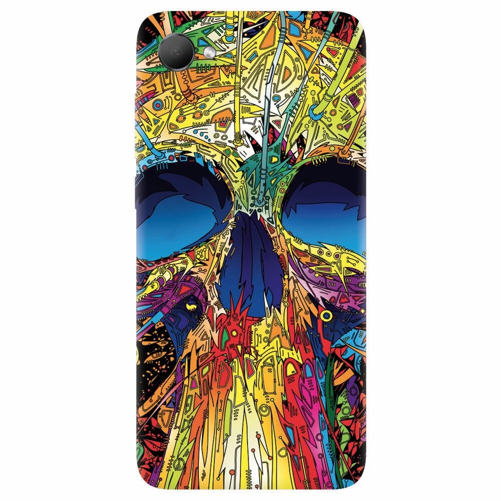 Husa silicon pentru Htc Desire 12, Abstract Multicolored Skull