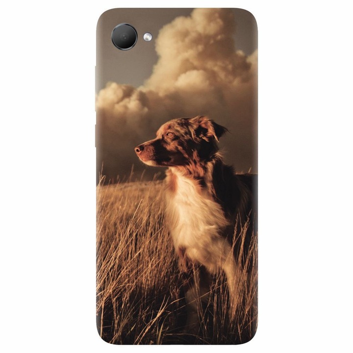 Силиконов капак, съвместим с Htc Desire 12, Alone Dog Animal In Grass