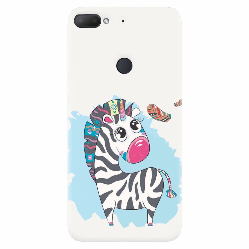 Husa silicon pentru Htc Desire 12 Plus, Zebra