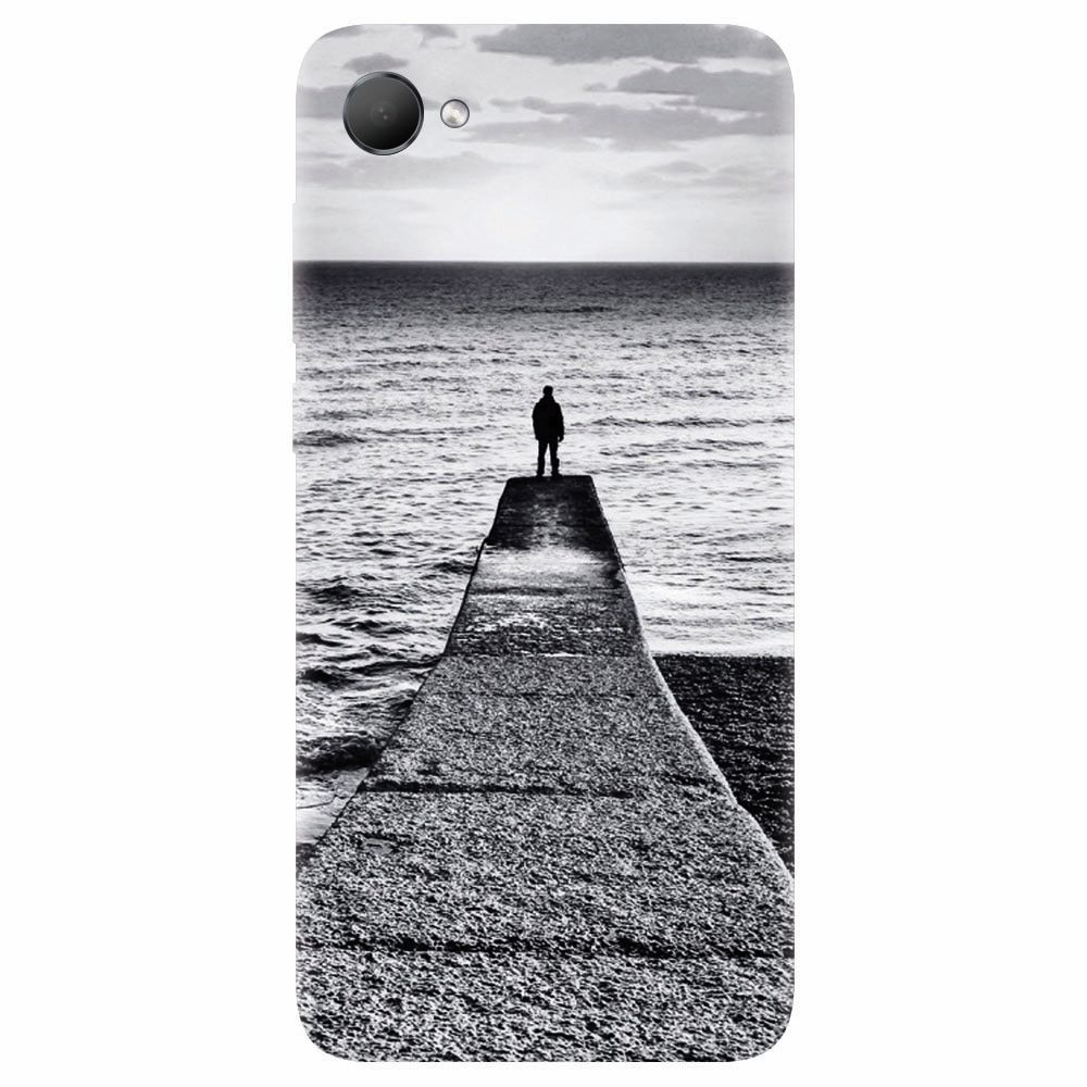 Husa silicon pentru Htc Desire 12, Abstract Dock Man Grey