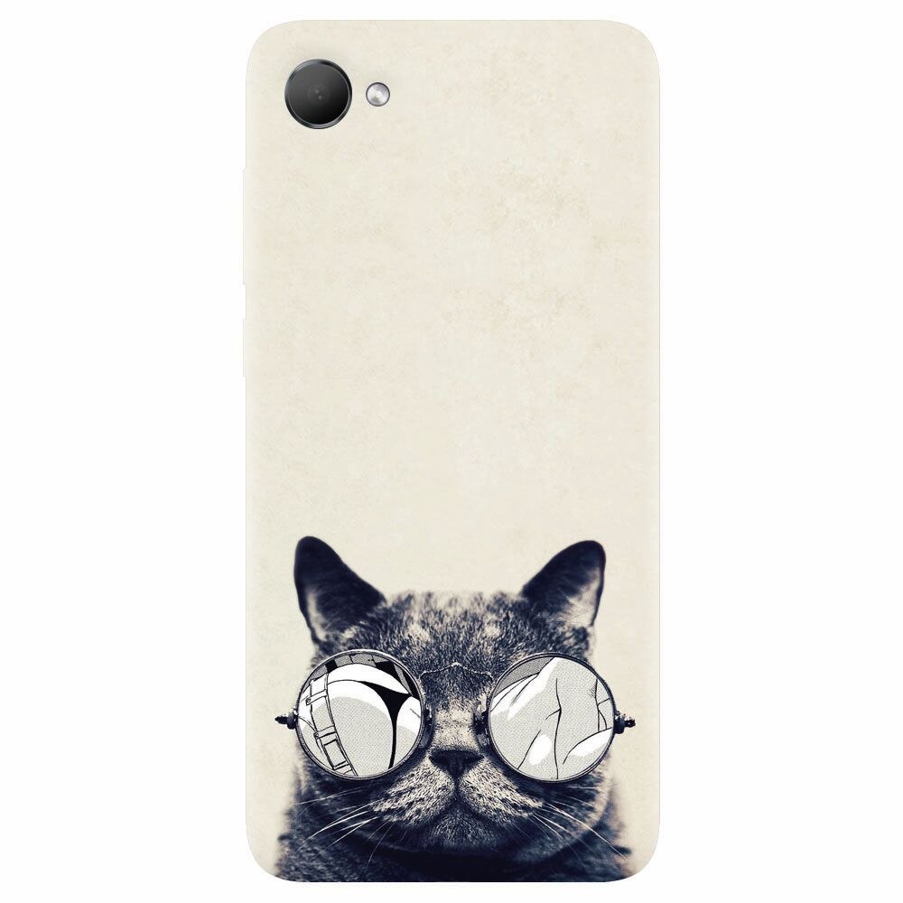 Husa silicon pentru Htc Desire 12, Cool Cat Glasses