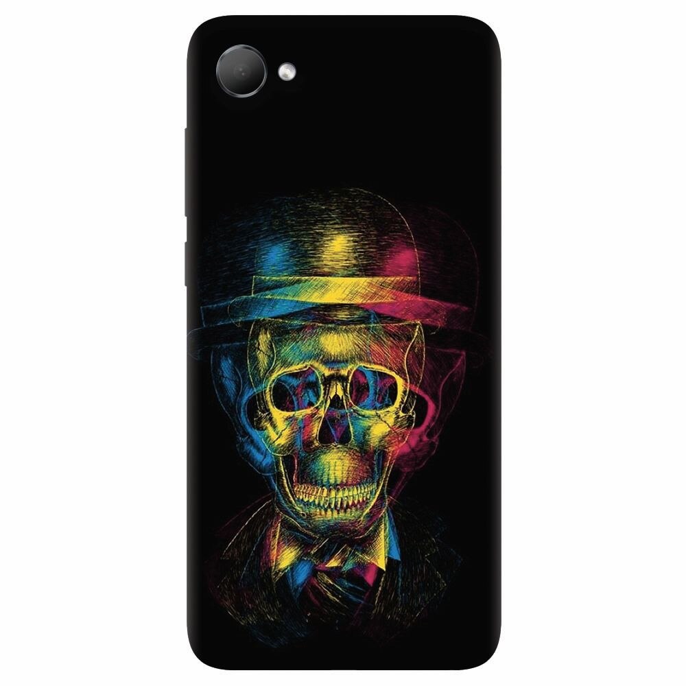Husa silicon pentru Htc Desire 12, Colorfull skull 3d