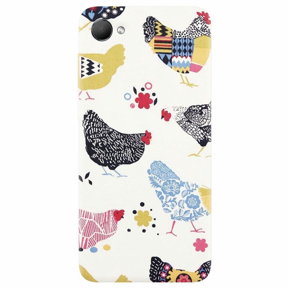 Husa silicon pentru Htc Desire 12, Chickens