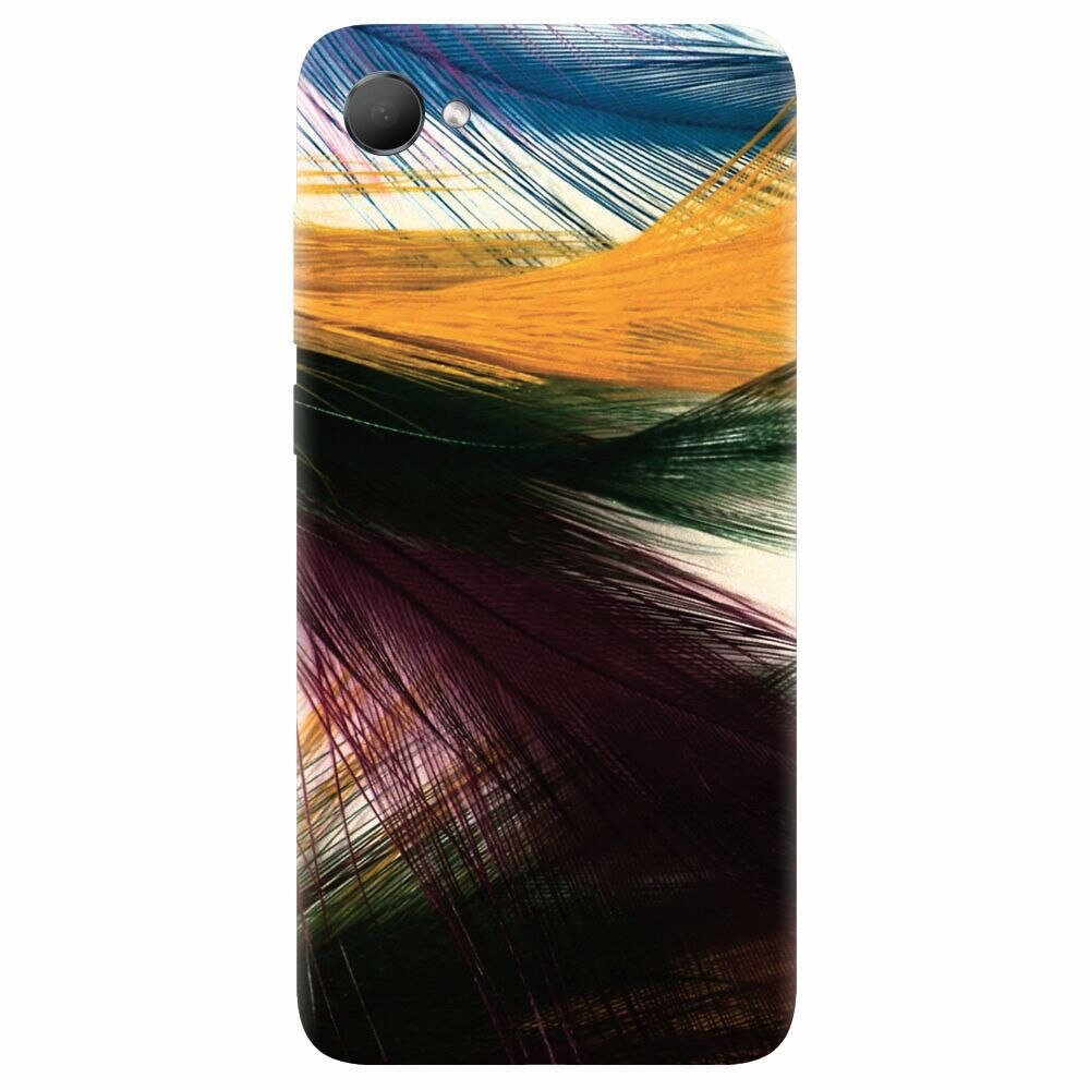 Husa silicon pentru Htc Desire 12, Colorful Peacock Feathers
