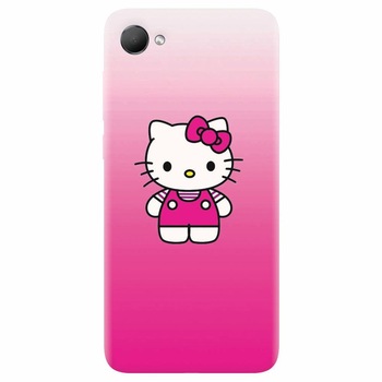 Husa silicon pentru Htc Desire 12, Cute Pink Catty Husa silicon pentru Htc Desire 12, Cute Pink Catty