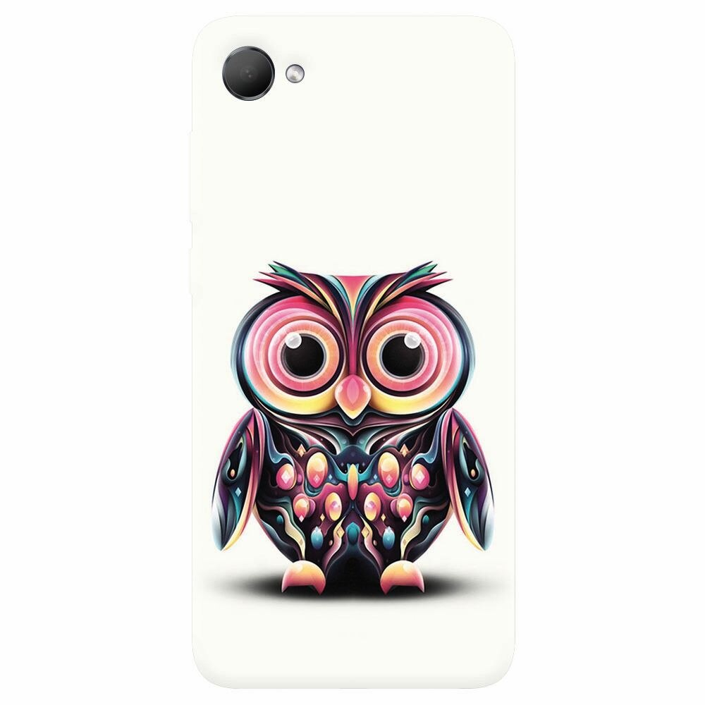 Husa silicon pentru Htc Desire 12, Colorful Owl Illustration